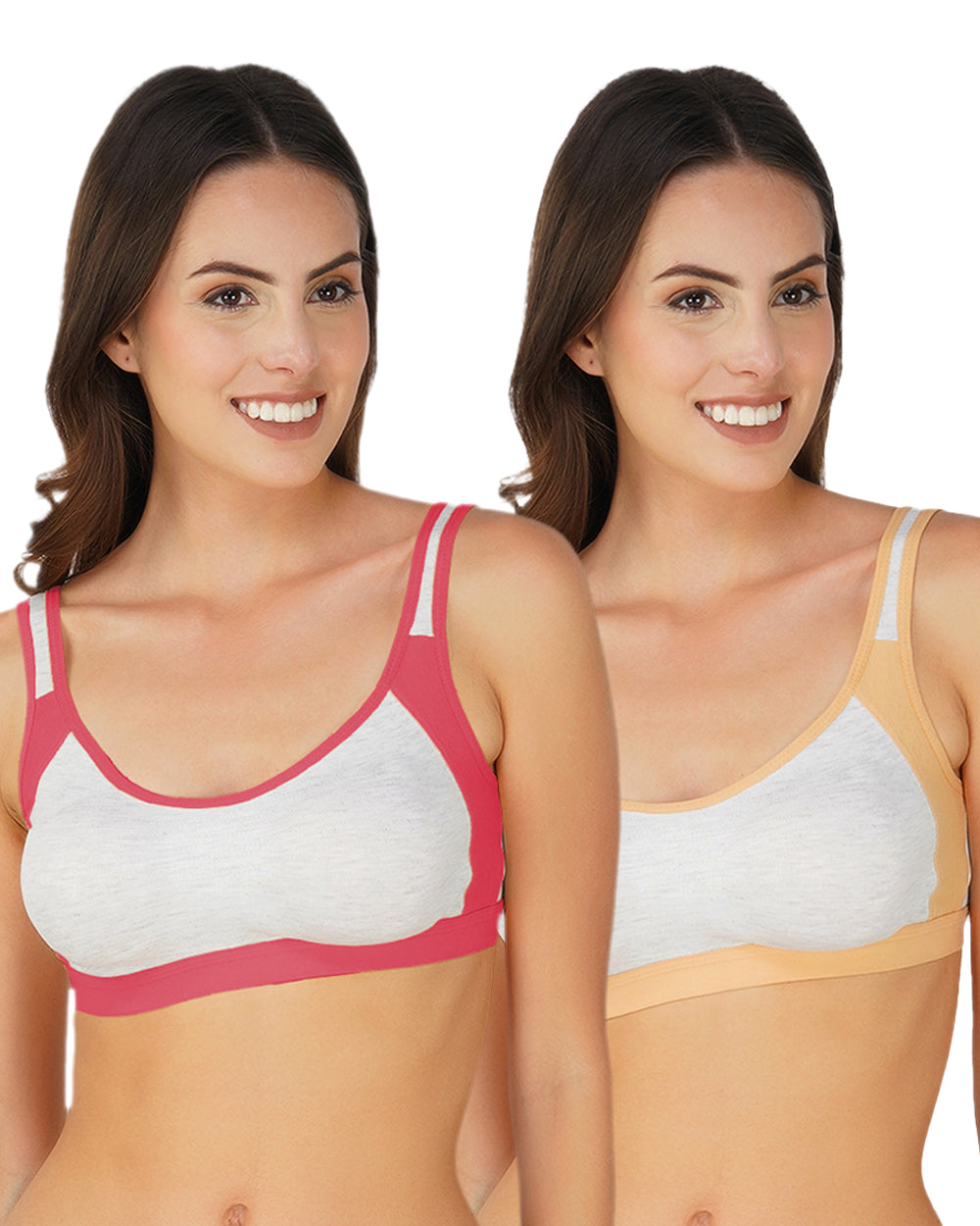 Arc de Shapes Women Wirefree Full Coverage Non Padded Active sports Bra (Pack of 2) - FREE GIFT INSIDE