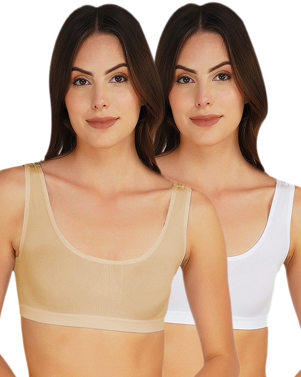 Arc de Shapes - Women Wire Free Full Coverage Non Padded Sports Air Bra - (Pack of 2) - FREE GIFT INSIDE