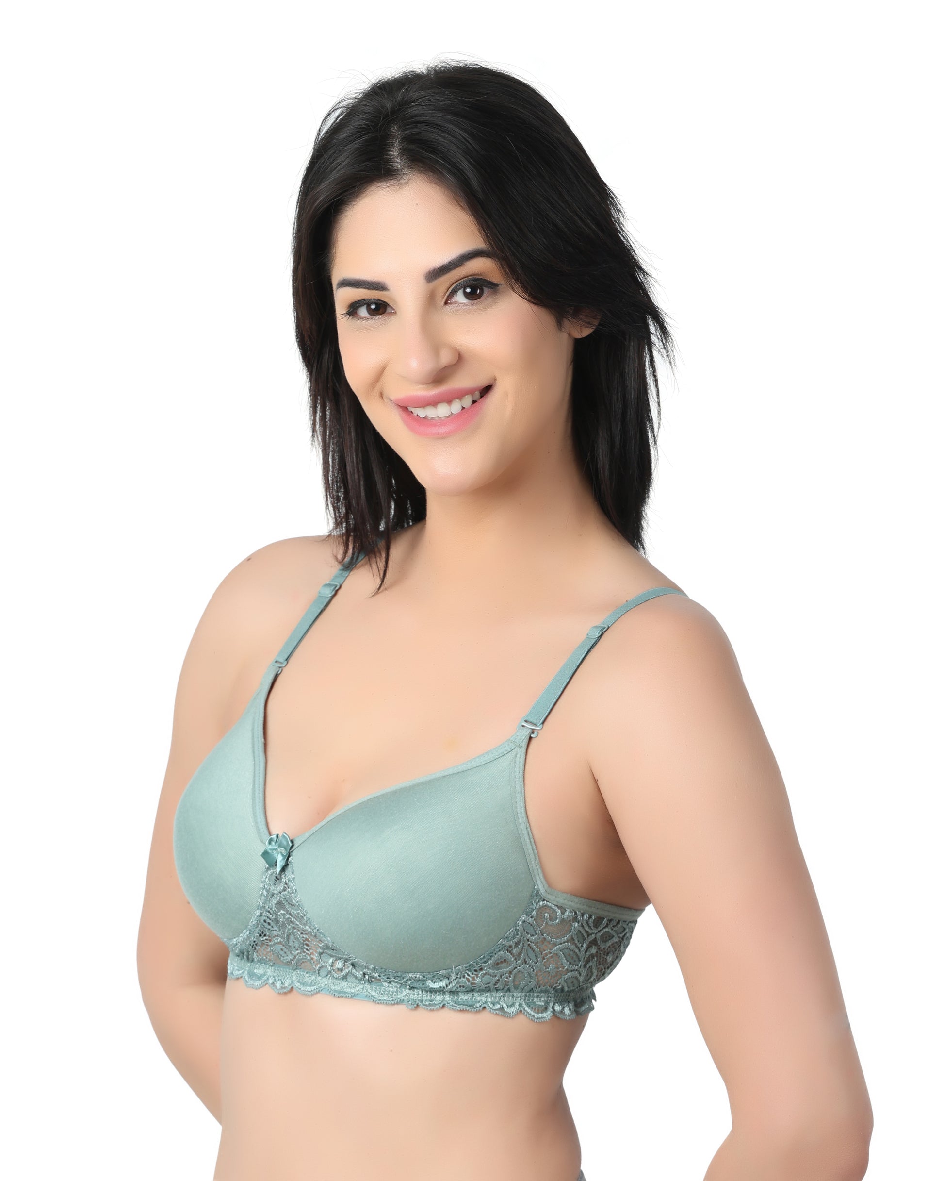 Bralette Padded-Bra-Set-for-Women-Gray-Right