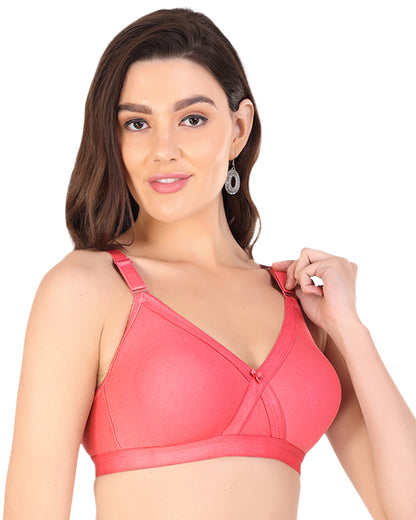 Arc de Shapes Women Cotton Blend Non Padded Non-Wired Full Coverage Multi Color Everyday Cross Fit Bra with Adjustable Straps (Pack of 2) - FREE GIFT INSIDE