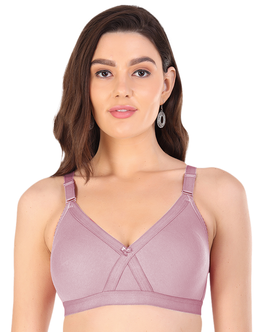 Arc de Shapes - Cotton Blend Non Padded Non-Wired Full Coverage Cross Fit Everyday Bra - FREE GIFT INSIDE