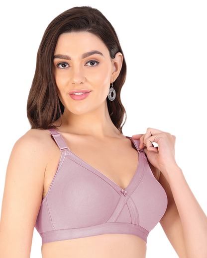 Arc de Shapes - Cotton Blend Non Padded Non-Wired Full Coverage Cross Fit Everyday Bra - FREE GIFT INSIDE