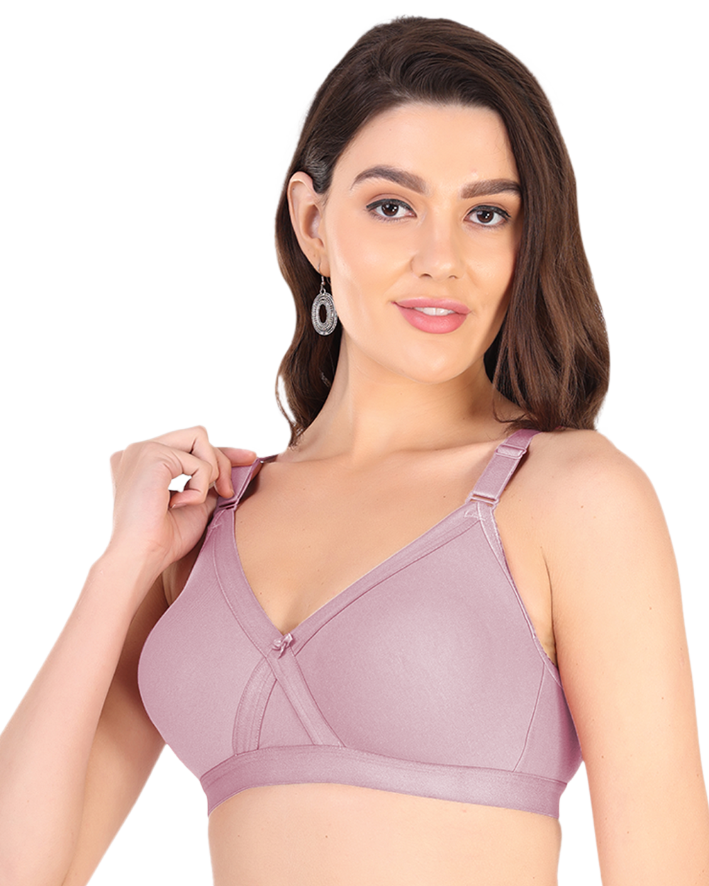 Arc de Shapes - Cotton Blend Non Padded Non-Wired Full Coverage Cross Fit Everyday Bra - FREE GIFT INSIDE