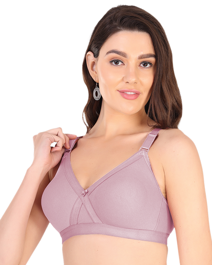 Arc de Shapes - Cotton Blend Non Padded Non-Wired Full Coverage Cross Fit Everyday Bra - FREE GIFT INSIDE