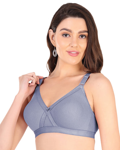 Arc de Shapes - Cotton Blend Non Padded Non-Wired Full Coverage Cross Fit Everyday Bra - FREE GIFT INSIDE