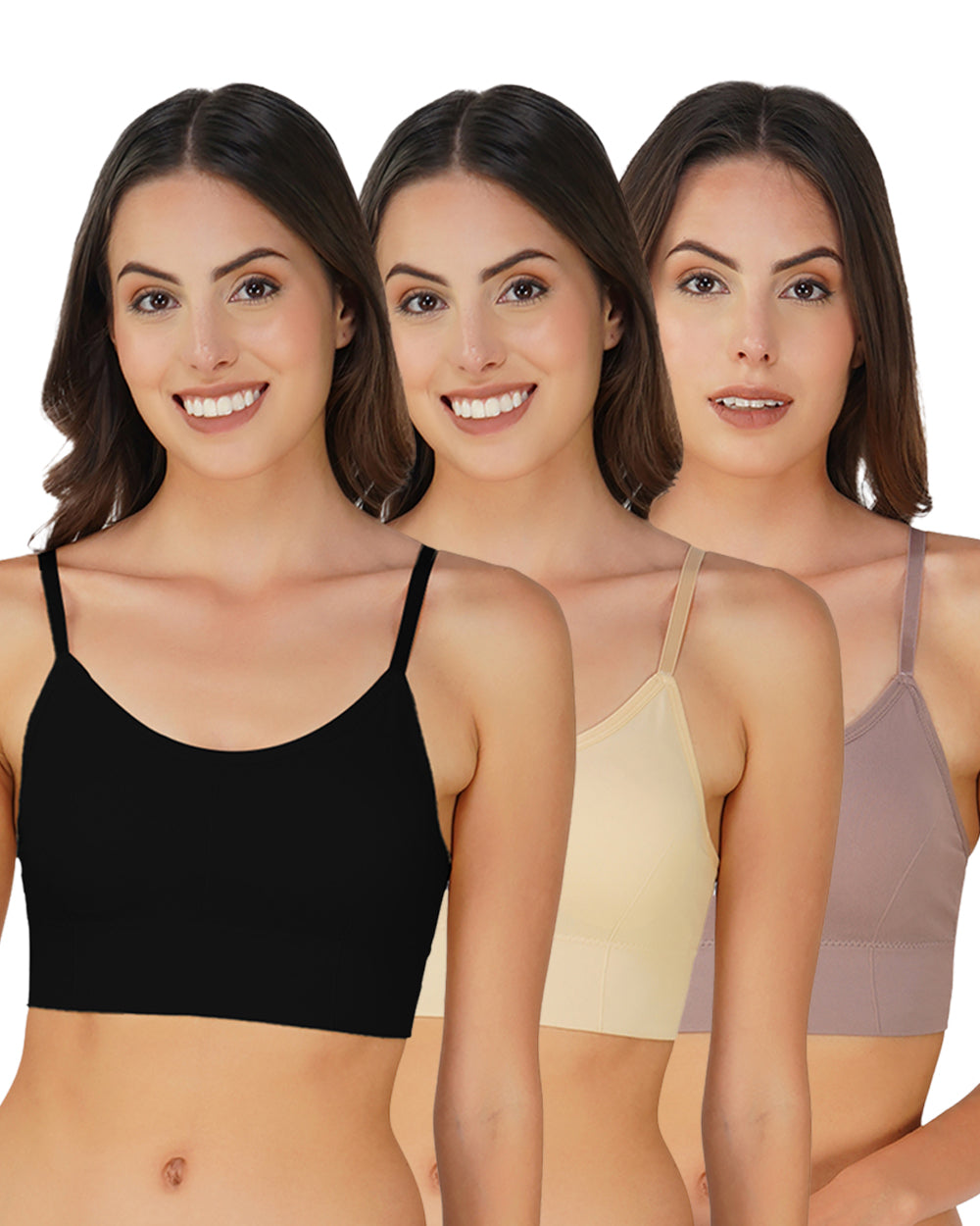 Elastic Support Padded Sports Bra (Pack of 3)