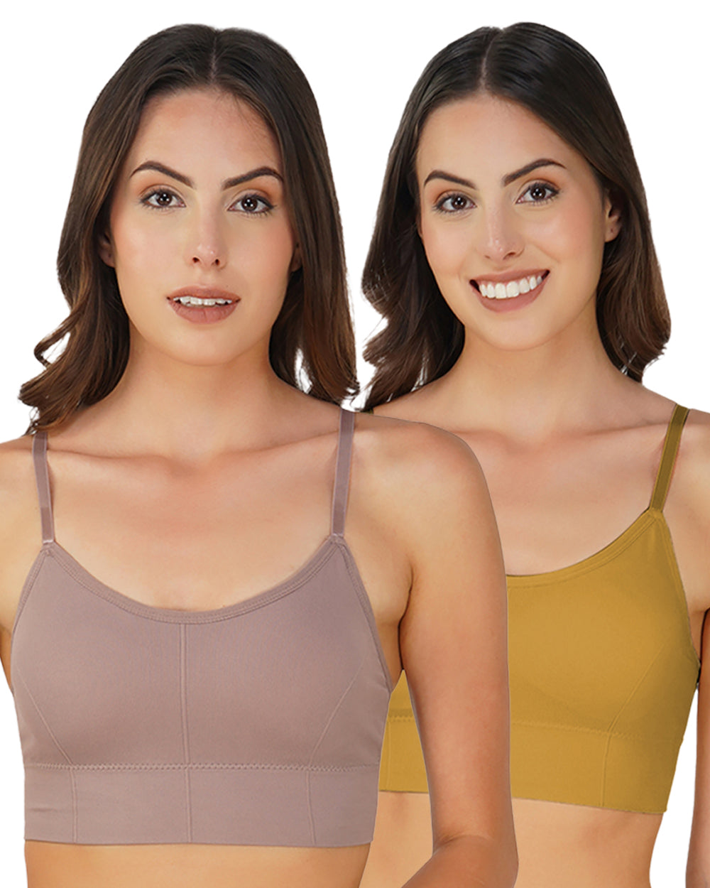 Full Coverage Lightly Padded Sports Bra Set Muv Mustd Front