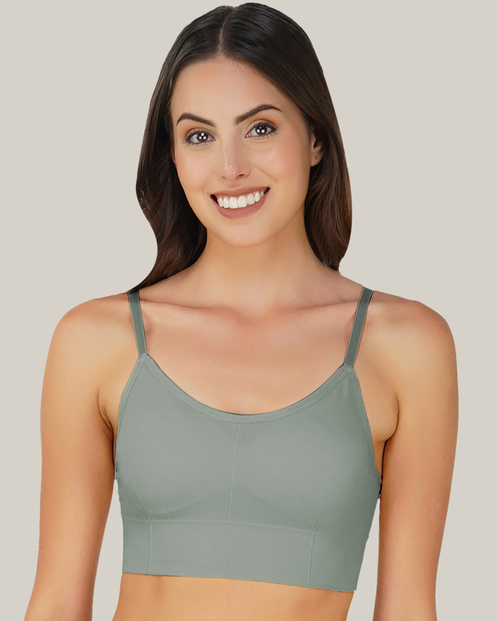 High Impact Sports Bra For Ladies Front View Gray