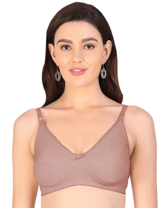 Arc de Shapes - Women Cotton Lycra Non Padded Full Coverage Everyday T-Shirt Bra with Adjustable Straps - FREE GIFT INSIDE