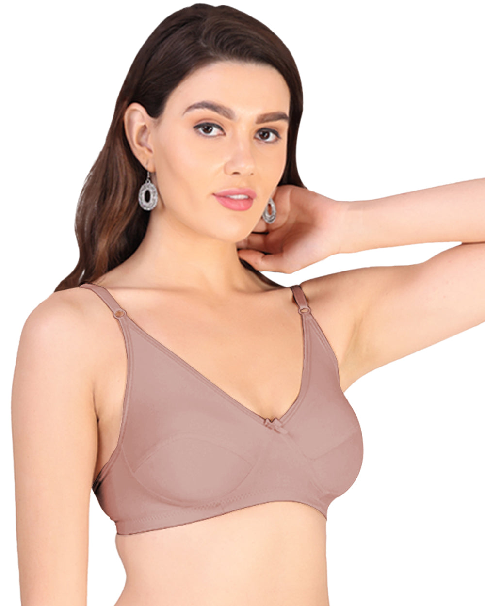 Arc de Shapes - Women Cotton Lycra Non Padded Full Coverage Everyday T-Shirt Bra with Adjustable Straps - FREE GIFT INSIDE