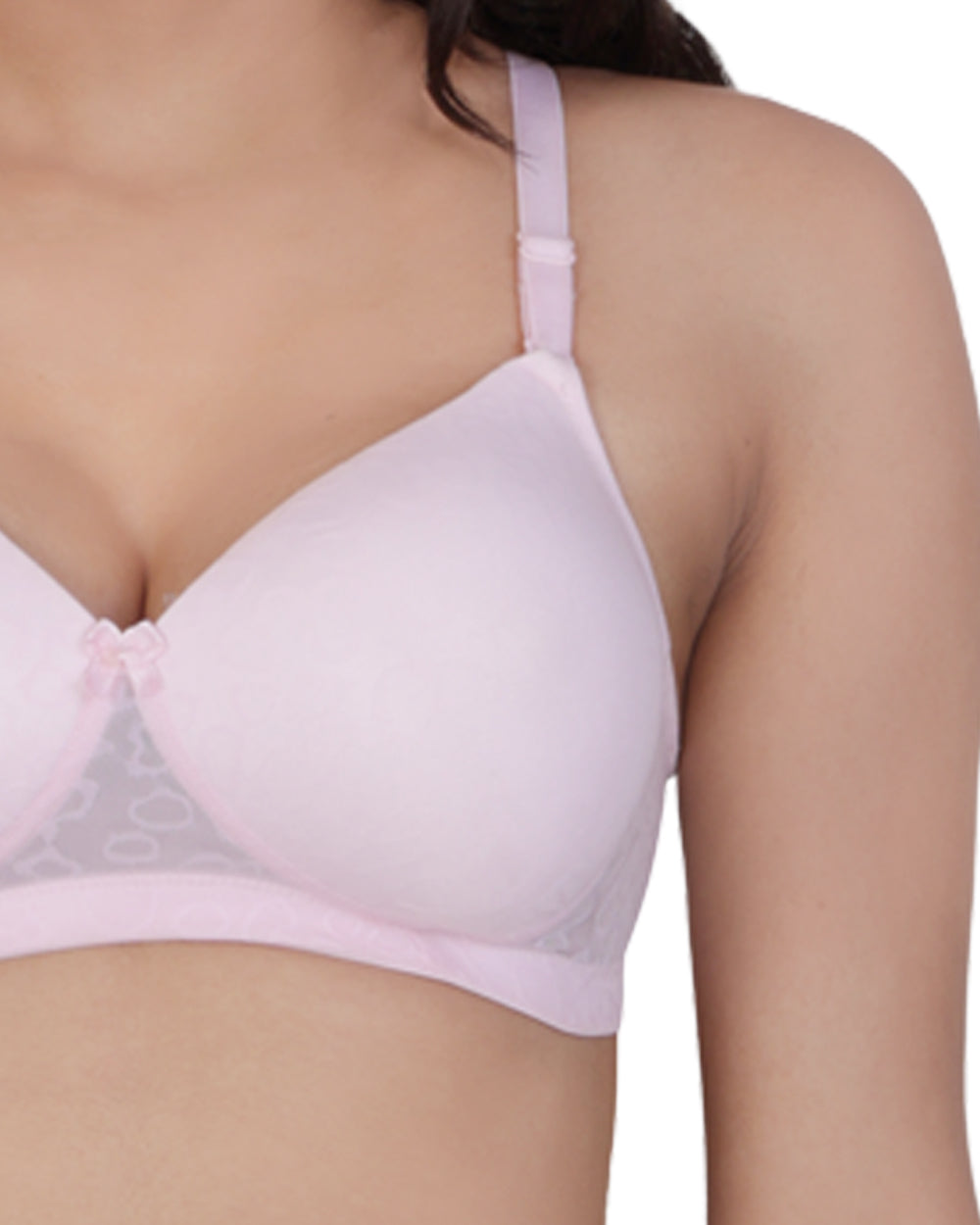 Arc de Shapes Women's Pink Mesh Medium Padded Non-Wired T-Shirt Bra – Seamless Full Coverage with Adjustable Straps - FREE GIFT INSIDE