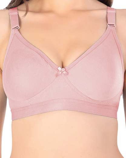 Arc de Shapes Women Cotton Blend Non Padded Non-Wired Full Coverage Everyday T-Shirt Bra with Adjustable Straps (Pack of 2) - FREE GIFT INSIDE