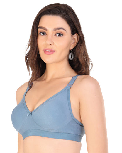 Arc de Shapes Women Cotton Blend Non Padded Non-Wired Full Coverage Everyday T-Shirt Bra with Adjustable Straps (Pack of 3) - FREE GIFT INSIDE