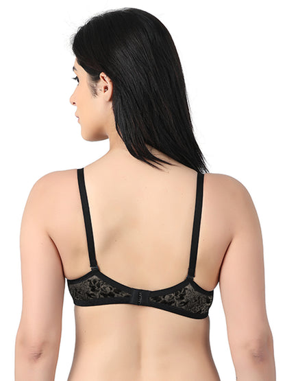 Medium Padded Full Coverage Net Bra back