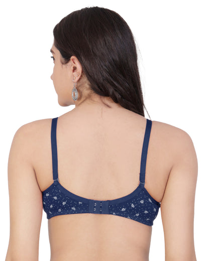 Arc de Shapes - Lightly Padded Cotton Blend Multi Color Full Coverage Everyday T-Shirt Bra - FREE GIFT INSIDE