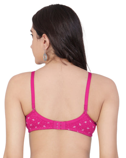 Arc de Shapes - Lightly Padded Cotton Blend Multi Color Full Coverage Everyday T-Shirt Bra - FREE GIFT INSIDE