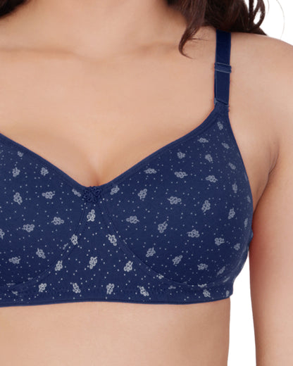 Arc de Shapes - Lightly Padded Cotton Blend Multi Color Full Coverage Everyday T-Shirt Bra - FREE GIFT INSIDE