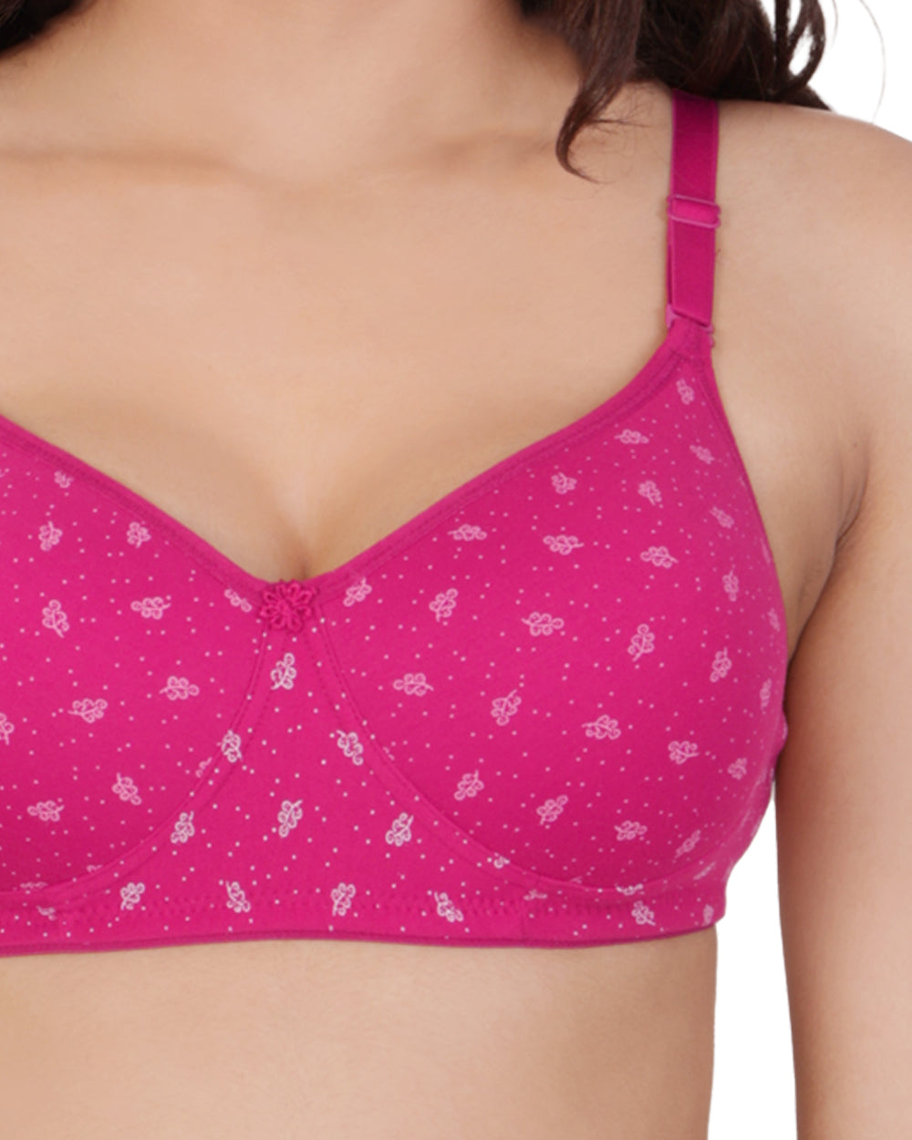 Arc de Shapes - Lightly Padded Cotton Blend Multi Color Full Coverage Everyday T-Shirt Bra - FREE GIFT INSIDE