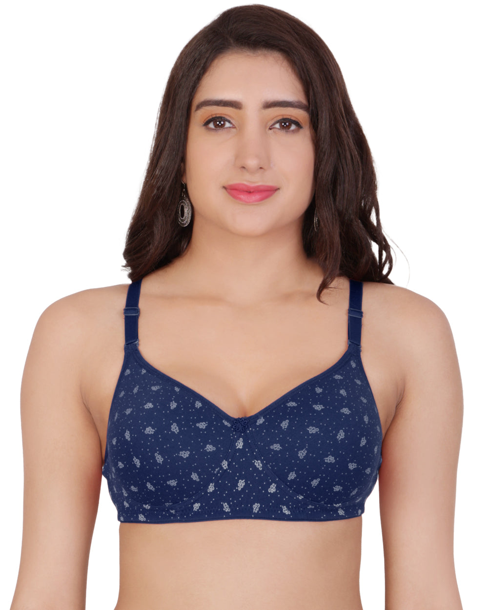 Arc de Shapes - Lightly Padded Cotton Blend Multi Color Full Coverage Everyday T-Shirt Bra - FREE GIFT INSIDE