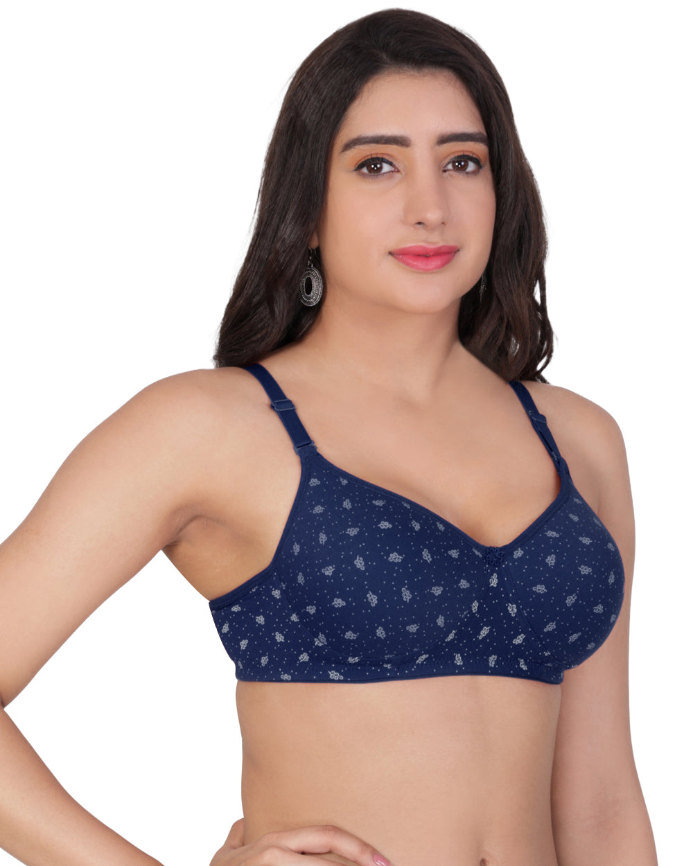 Arc de Shapes - Lightly Padded Cotton Blend Multi Color Full Coverage Everyday T-Shirt Bra - FREE GIFT INSIDE