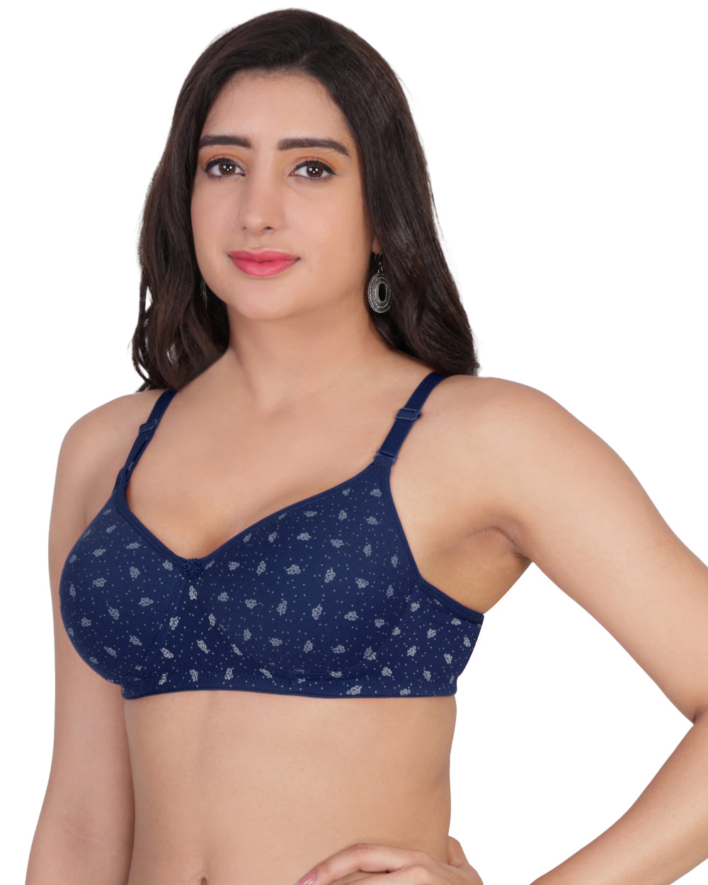 Arc de Shapes - Lightly Padded Cotton Blend Multi Color Full Coverage Everyday T-Shirt Bra - FREE GIFT INSIDE