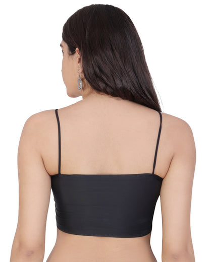 Arc de Shapes - Women Lightly Padded Full Coverage Nylon spandex Black Color Tube Cum Cami bra - FREE GIFT INSIDE