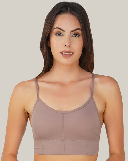 Arc de Shapes Full Coverage Nylon with Spandex Removal Lightly Padded Sports Bra | Fits 28 to 34 - FREE GIFT INSIDE