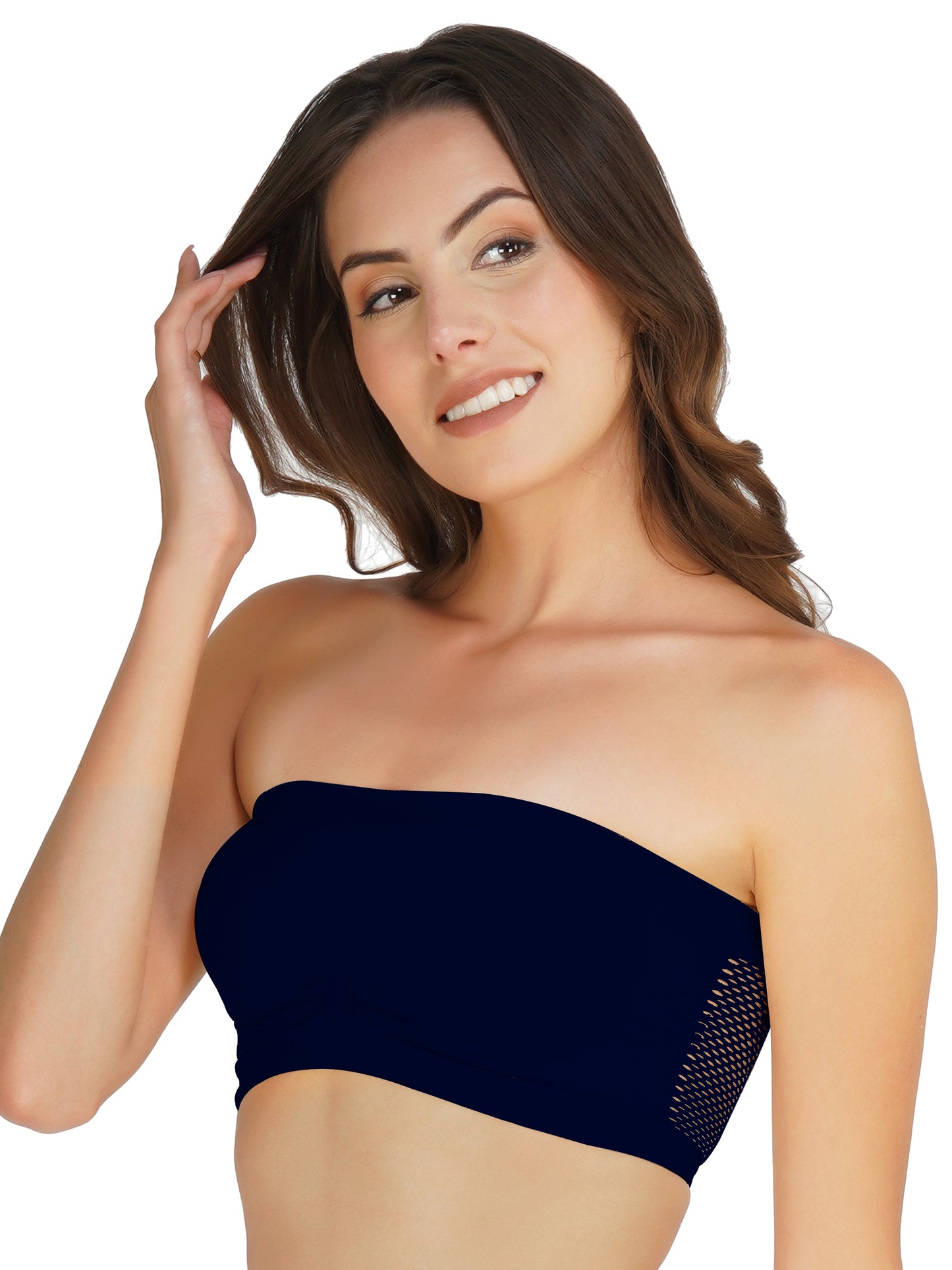 Arc de Shapes - Women Spandex with Nylon Wire Free Full Coverage Non Padded Tube Bra (Pack of 3) - FREE GIFT INSIDE