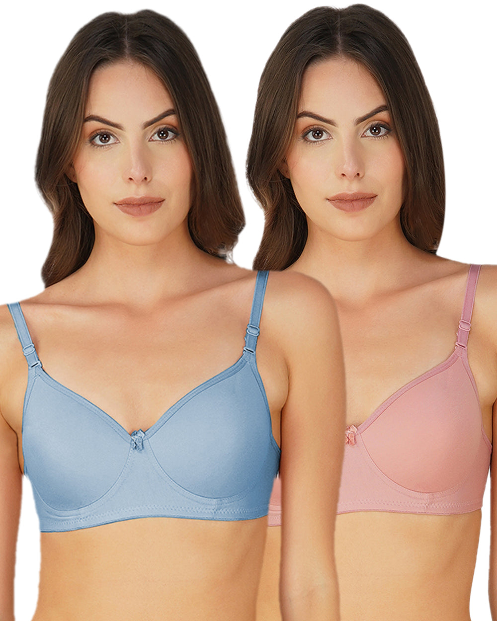 Arc de Shapes Cotton Lightly Padded Seamless Everyday Solid T-shirt Bra for Women (Pack of 2) - FREE GIFT INSIDE