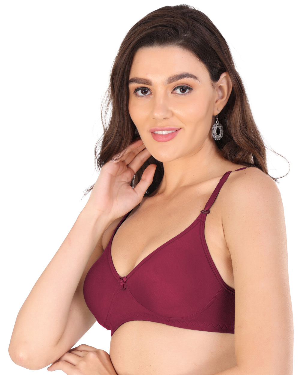 Arc de Shapes Women Cotton Blend Non Padded Non-Wired Full Coverage Blue Green Color Everyday T-Shirt Bra with Detachable Straps With C Cup - FREE GIFT INSIDE - FREE GIFT INSIDE